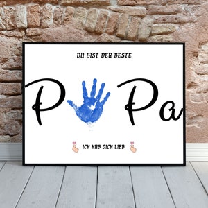 PAPA Handprint Footprint Art Craft, Father&#39;s Day Gift Unique Father&#39;s Day Gift for Dad Capture Your Baby&#39;s Hand and Footprints V01