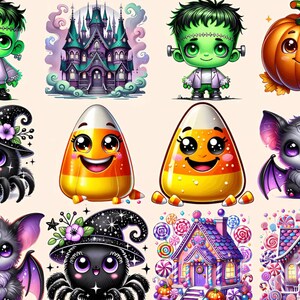 Schattige Halloween Clipart - Grappige PNG Bundel voor Spannende Pret D6
