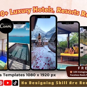2000+ Luxury Hotels Resorts Reels, Travel Content Vault, Faceless Marketing Goldmine, PLR & MRR Included,Travel Reels Pack, Ready to Sell