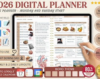 Ultimate 2026 Digital Planner for GoodNotes | 16 Layouts + 4200+ Stickers