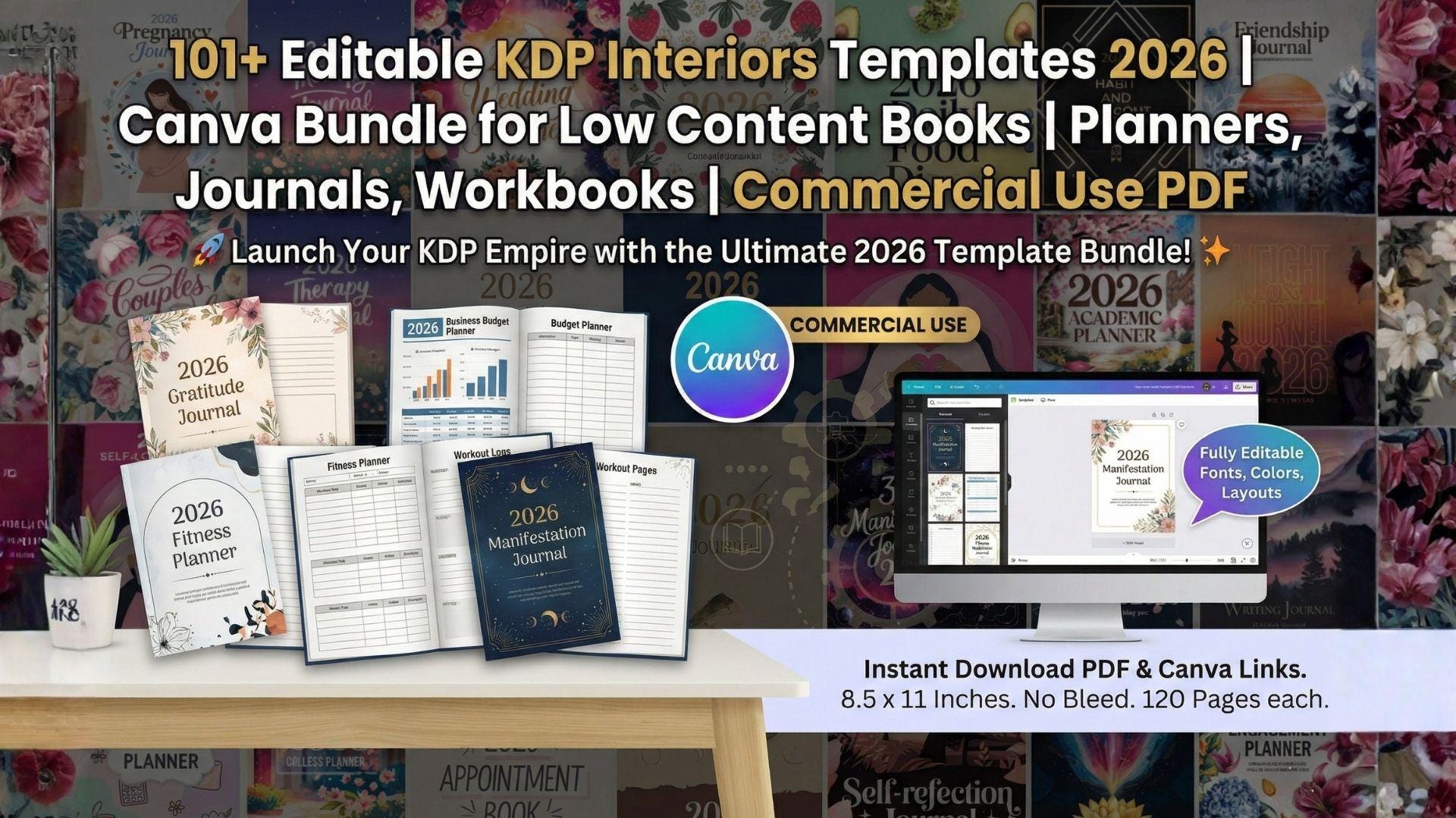 101+ Editable KDP Interiors Templates 2026 | Canva Bundle for Low ...