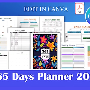 365 Days Planner 2025 Canva Template | KDP Interiors