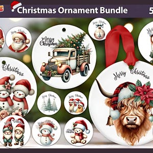 Magique 52 Ornements de Noël Bundle - Designs PNG Festifs V24