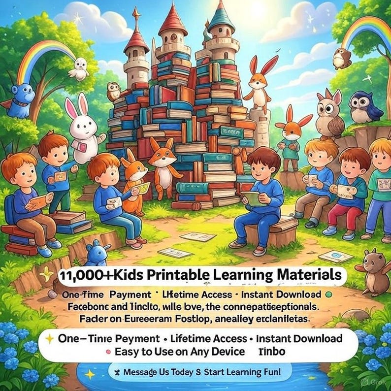 11,000+ Kids Learning Worksheets: Homeschool Activity Bundle (digital ...