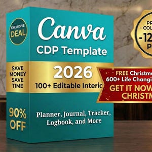 2026 KDP Master Bundel 100+ Bewerkbare Canva Templates (Planners, Trackers & Logboeken)
