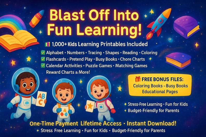 11,000+ Kids Learning Worksheets: Homeschool Activity Bundle (digital ...