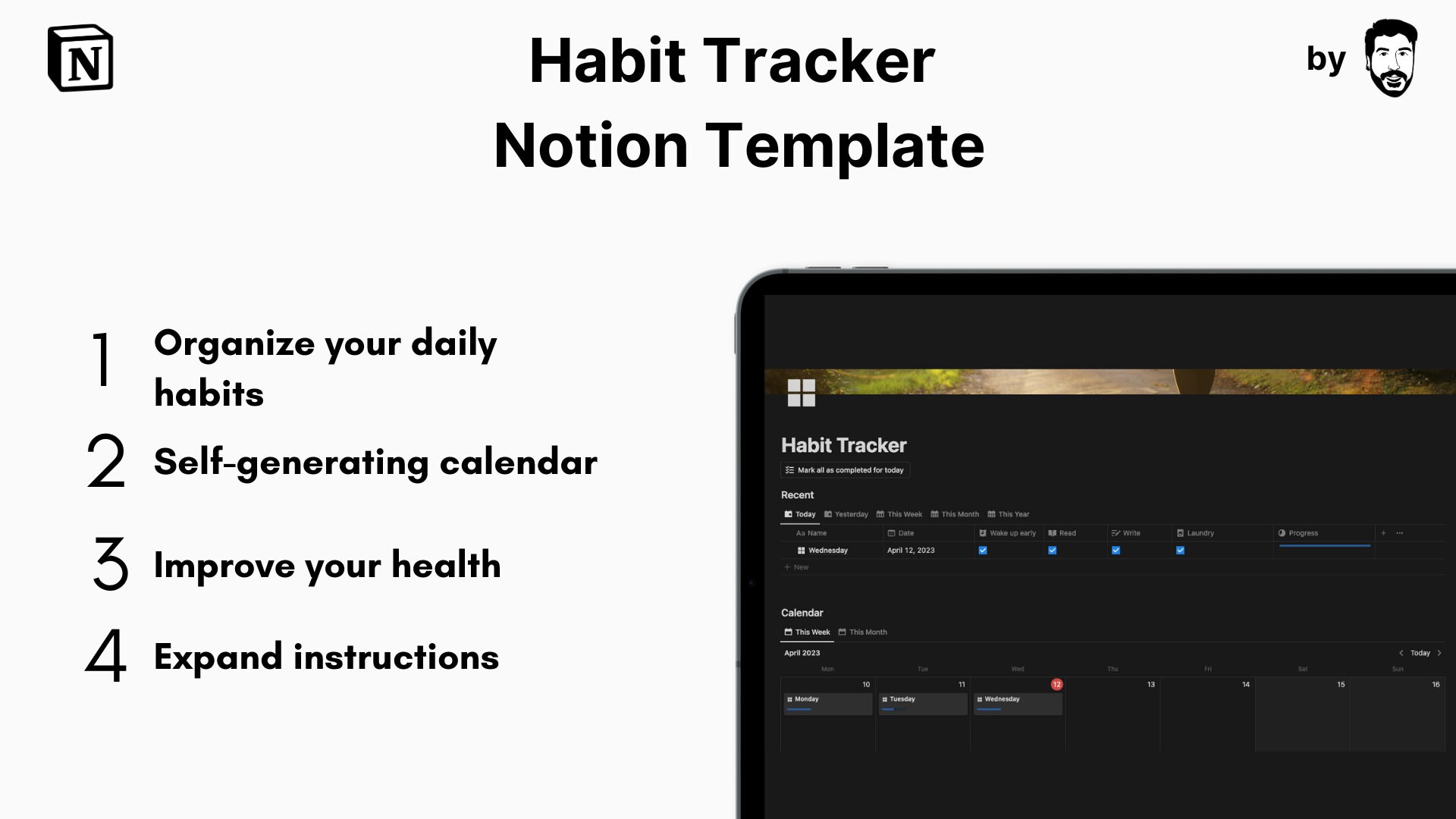 Habit Tracker Notion Template - Etsy