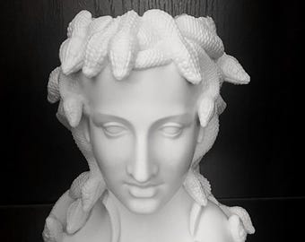 Detaillierte Medusa weiße Vase Skulptur Statue, elegante griechische Mythologie Medusa Skulptur Halter für Home & Office Decor Medusa Planter