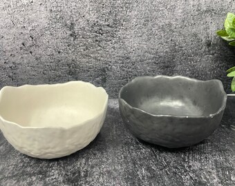 Stoney Textured Decorative Bowl- Wavy Organic Bowl - Kitchen Bowl- Jewelry Dish - Key Tray - Minimalist Modern Bowl - Gift for Her