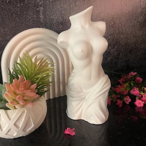 Estatua escultural de Venus de Milo, jarrón de cerámica minimalista moderno, decoración bohemia única, regalo de inauguración de la casa, regalo para ella