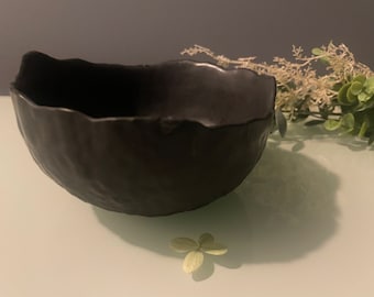 Decorative Bowl Stoney Textured - Wavy Organic Bowl - Kitchen Bowl- Jewelry Dish - Key Tray - Minimalist Stylish  Bowl - Gift for Her