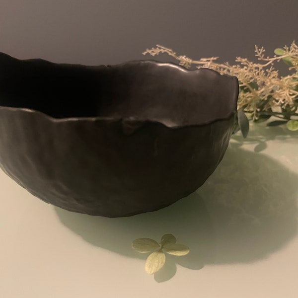 Decorative Bowl Stoney Textured - Wavy Organic Bowl - Kitchen Bowl- Jewelry Dish - Key Tray - Minimalist Stylish  Bowl - Gift for Her
