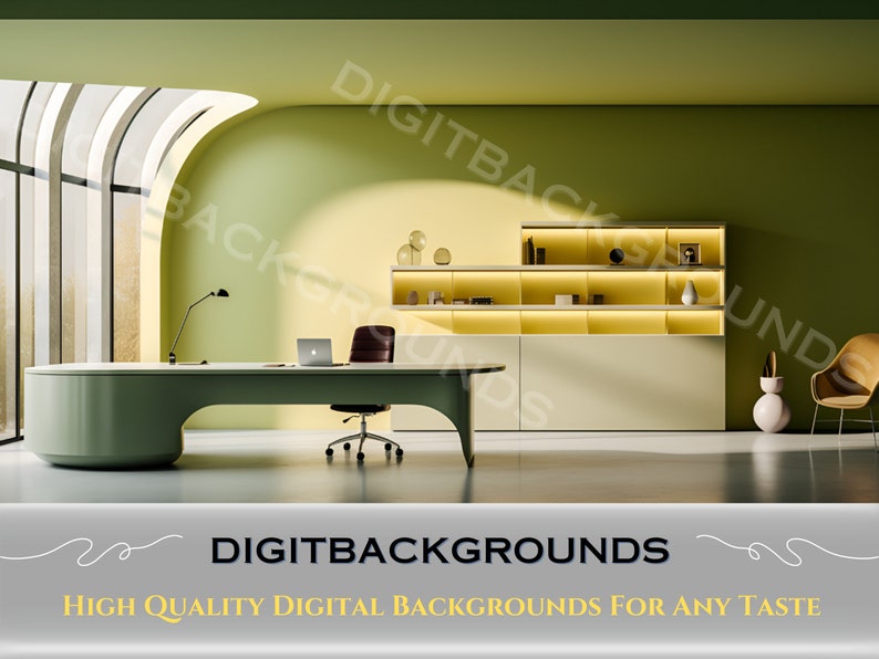 Green Minimalist Office Background Zoom Meetings Zoom Virtual