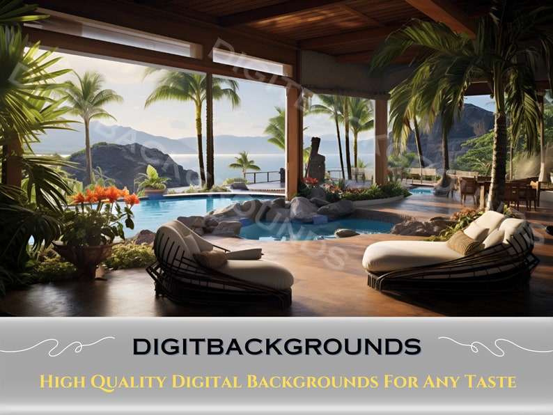 Tropical Background, Zoom Meetings, Blurred Zoom Virtual Background