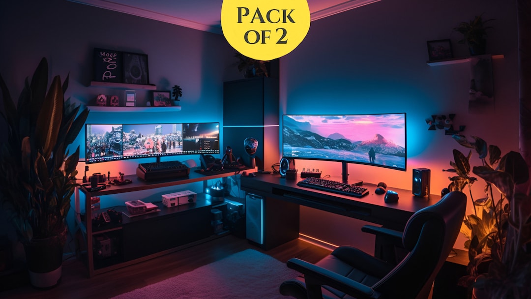 Cozy Gamer Room Background, Zoom Meetings, Zoom Backdrop, Gamers
