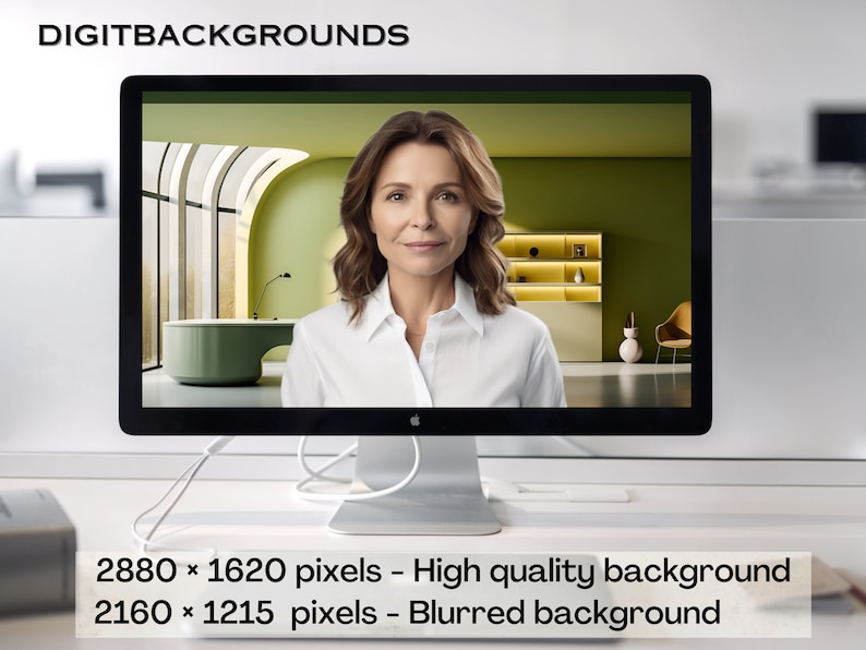 Green Minimalist Office Background Zoom Meetings Zoom Virtual