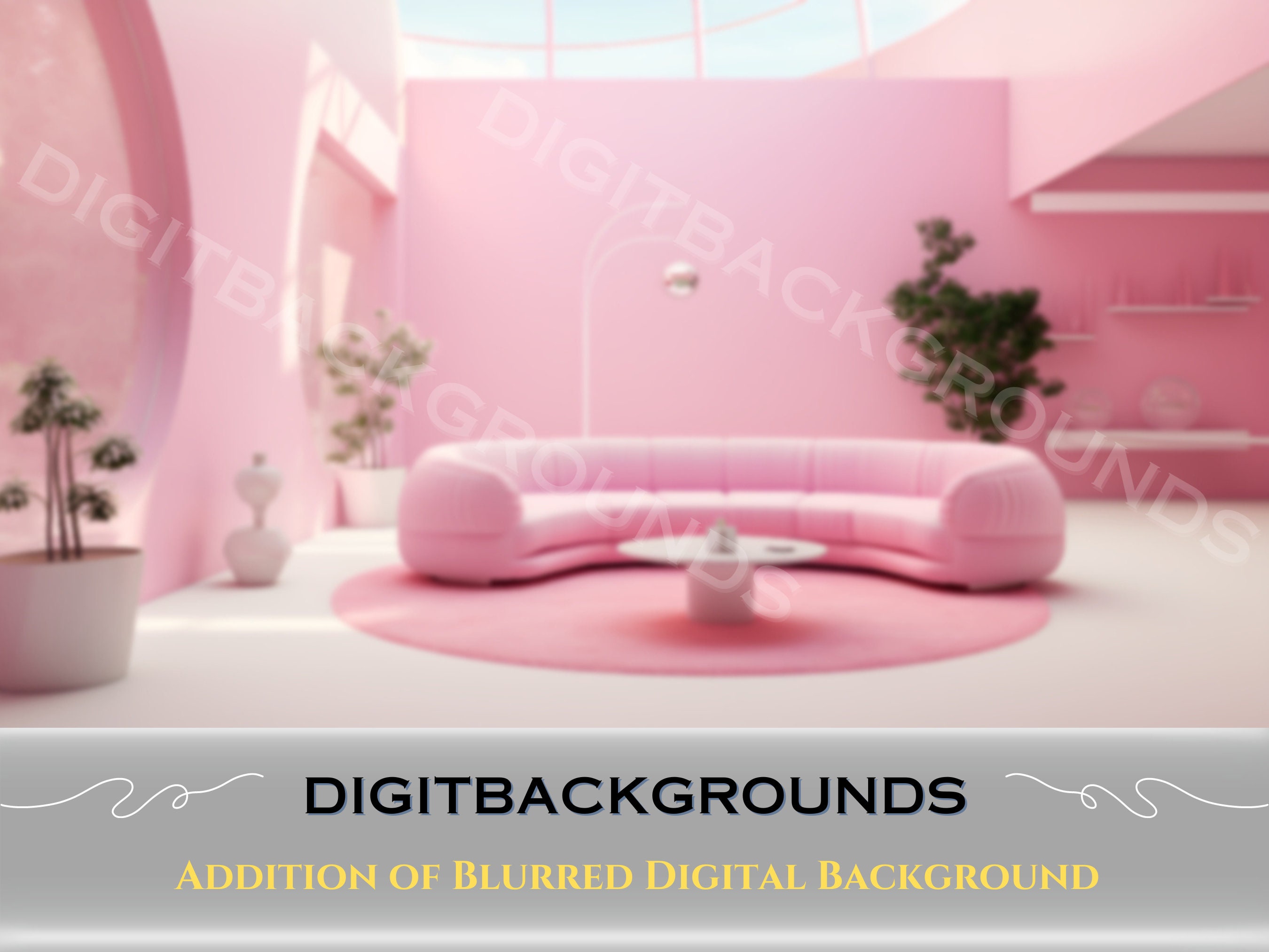 Barbie Inspired Interior Background, Zoom Meetings, Zoom Virtual