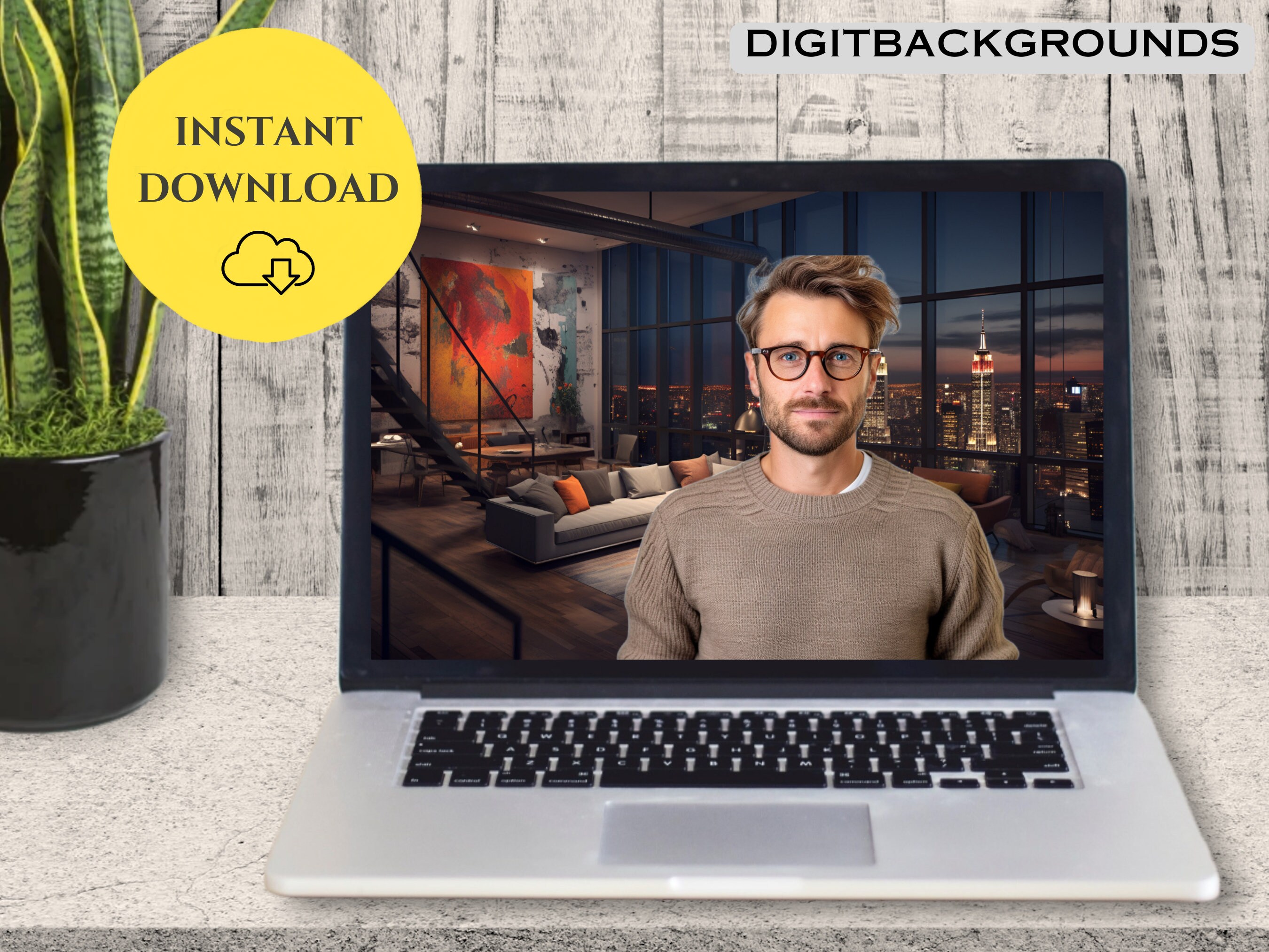 NY City View Virtual Background Zoom Meetings Interior Zoom Backdrops
