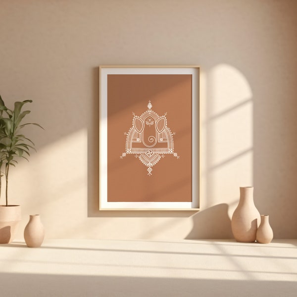 Lord Ganesha Wall Art for Home Decor, Digital Instant Download