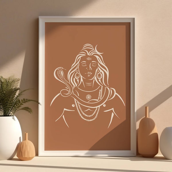 Lord Shiva Wall Art Print for Home Decor, Digital Instant Download
