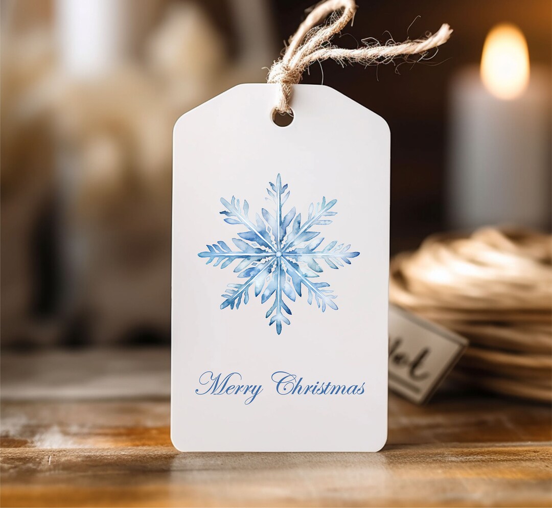 Printable Snowflake Christmas Gift Tag Instant Download - Etsy