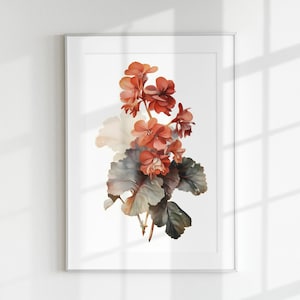 Begonia Print, Floral Print, Flower Print, Botanical Flower, Begonia, Wall Art, Wall Print, Botanical Poster, Flower lithograph, Vintage