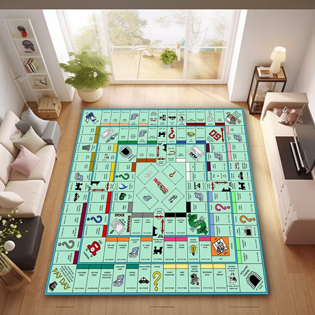 Monopoly Rug, Game Rug, Board Game Rug, Gaming Rug, Game Cards Rugs
