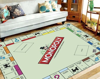 Monopoly Rug, Game Rug, Board Game Rug, Gaming Rug, Game Cards Rugs, Family Games Rug, Fun Rug, Gift For Games, Custom Rug, Home Decor Rug