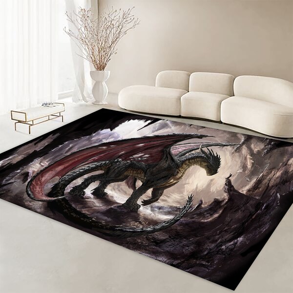 Dragon Area Rug,Design Rug,Modern Rug,Art Rug, Illustration Rug, Dragon Rug, Popular Rug,Fantastic Rug, Area Rug, Salon Rug, Kids Room Decor