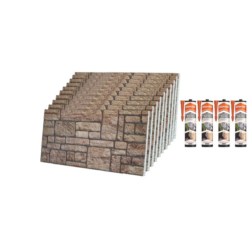 IZODEKOR 3D Wall Panels Brick Effect Cladding, Stone Look Faux Stone