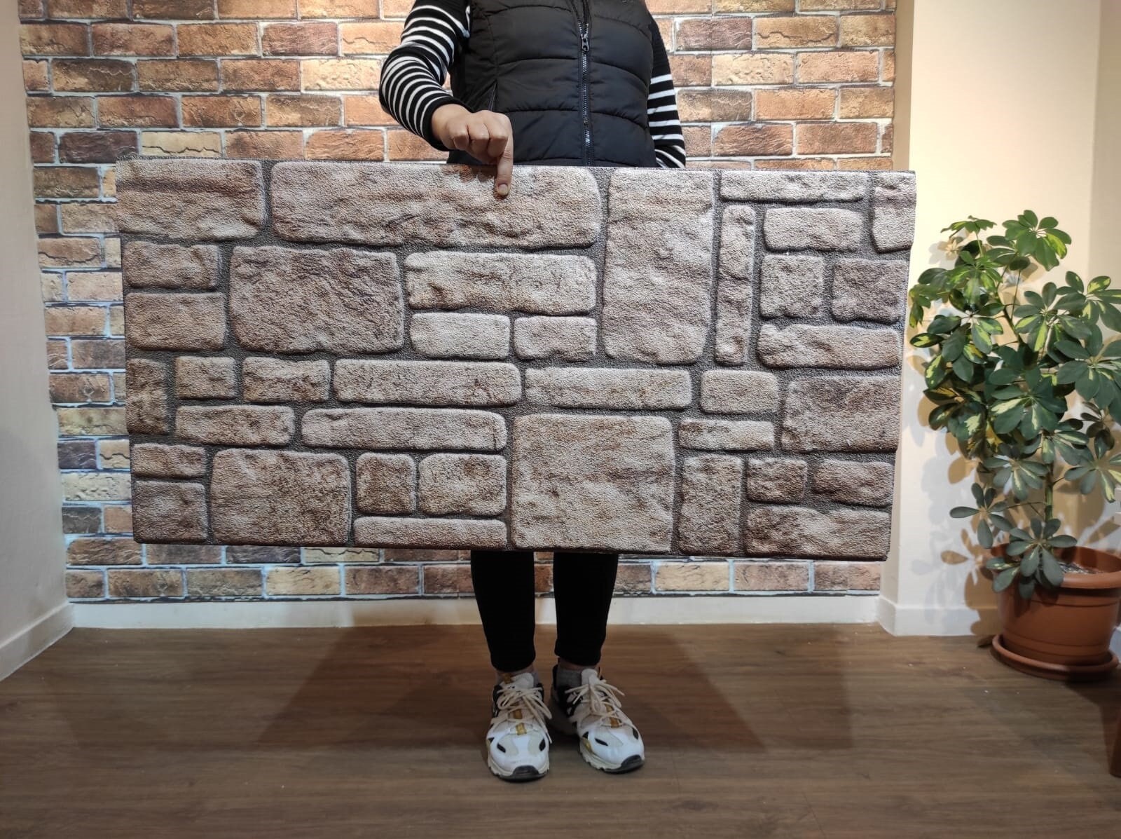 IZODEKOR 3D Wall Panels Brick Effect Cladding, Stone Look Faux Stone