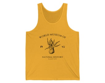 Octopus unisex jersey tanktop | Mouwloos T-shirt Dames Heren Vest Bedrukt T-Shirt | Wereldmuseum Natuur - Oceaan - Zee - Vintage - Illustratie