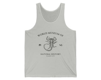 Schorpioen unisex jersey tanktop | Mouwloos T-shirt Dames Heren Vest Gedrukt Cami T-Shirt | Wereldmuseum Natuur -