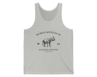 Tanktop van jersey olifant | Mouwloos T-shirt Dames Heren Vest Gedrukt Cami T-Shirt | Wereldmuseum Natuur - Illustratie - Vintage - Wild
