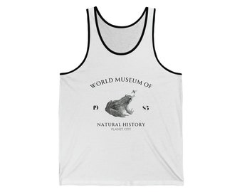 Kikkertrui tanktop | Mouwloos T-shirt Dames Heren Vest Gedrukt Cami T-Shirt | Wereldmuseum Natuur - Illustratie - Vintage - Reptielen