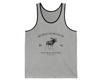 Jersey tanktop van Amerikaanse elanden | Mouwloos T-shirt Dames Heren Vest Gedrukt Cami T-Shirt | Wereldmuseum Natuur - Illustratie - Vintage - Wild