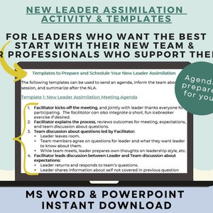 New Leader Assimilation Activity Guide & Templates | Leadership Tools ...