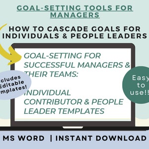 Plantilla de establecimiento de objetivos para gerentes: objetivos individuales y de equipo (MS Word, descarga digital)