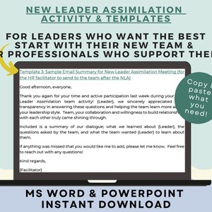 New Leader Assimilation Activity Guide & Templates | Leadership Tools ...