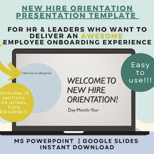 New Hire Orientation Presentation Template | HR & Manager Tools | Onboarding Templates | New Employee Training | New Hire Templates
