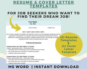 Resume & Cover Letter Templates for Job Seekers Who Want to Find Their Dream Job!