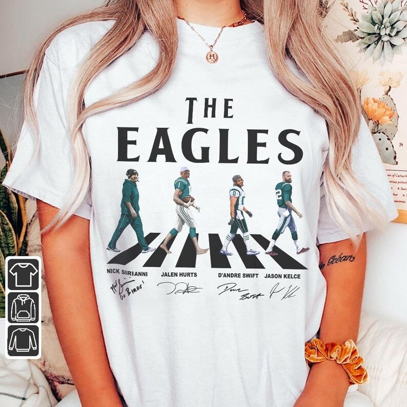 Eagles Walking Abbey Road Signatures Football Shirt Nick Etsy Canada