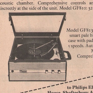 PHILIPS Plattenspieler - 1967 original NME Werbeausschnitt - Dieses Möbel spielt Schallplatten / New Musical Express