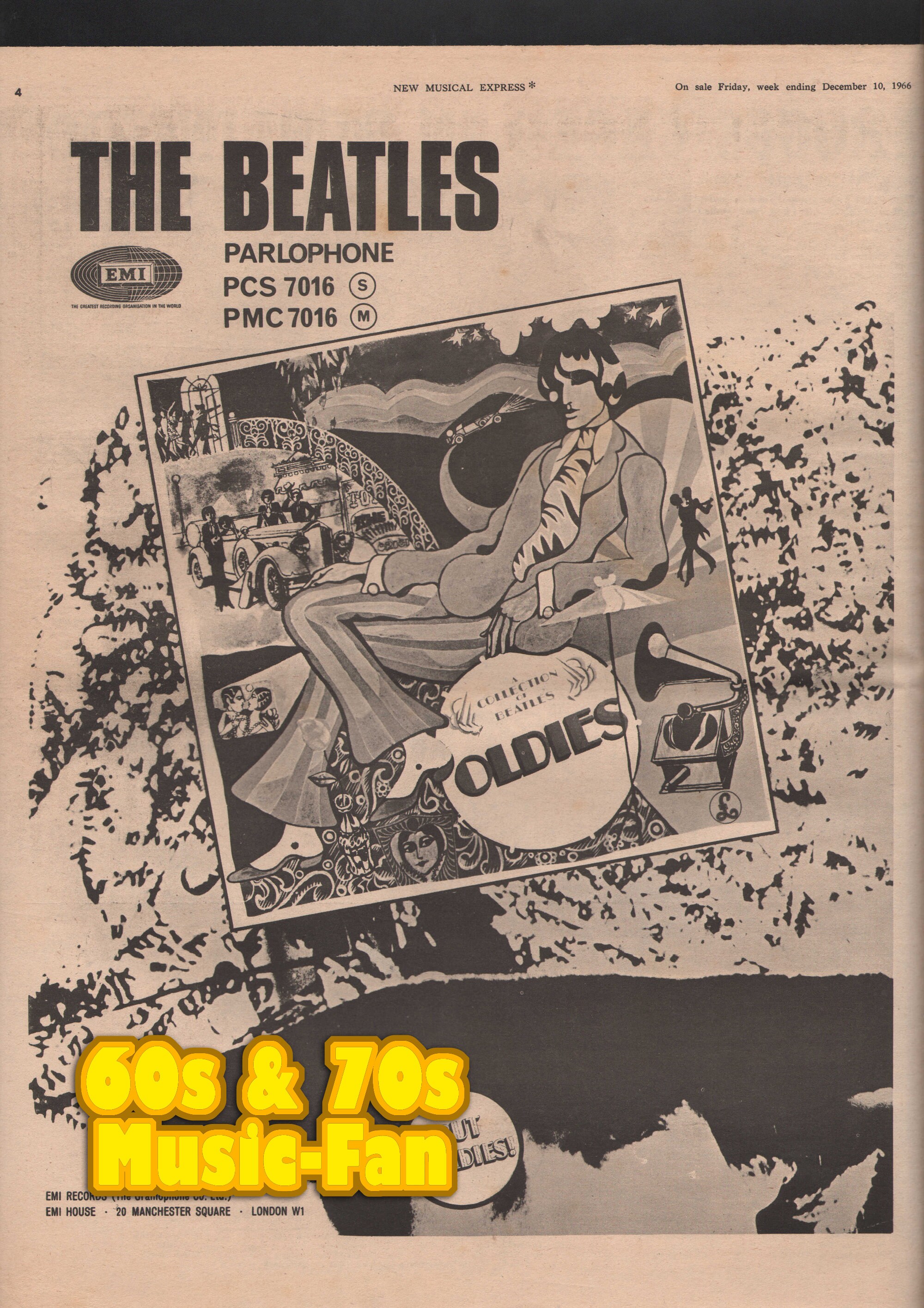 BEATLES - 1966 Original NME Poster - John Lennon, Ringo Starr