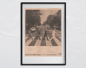 BEATLES POSTER - 1969 original NME - Abbey Road - John Lennon, Ringo Starr, Paul McCartney, George Harrison
