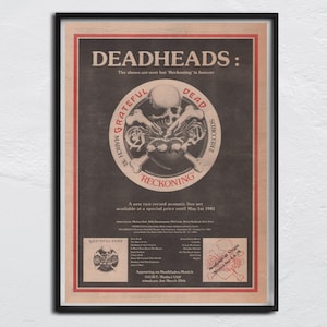GREATFUL DEAD Poster - 1981 NME - Reckoning - Phil Lesh, Bill Kreutzmann, Ron &quot;Pigpen&quot; McKernan, Jerry Garcia, Bob Weir, Mickey Hart
