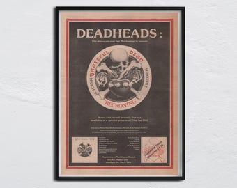 Grateful Dead 1981 Original Europe Concert DESERT SKULL Postcard