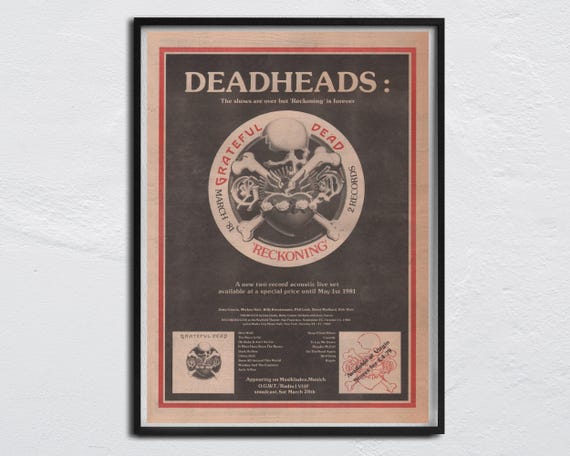 GREATFUL DEAD Poster - 1981 NME - Reckoning - Phil Lesh, Bill