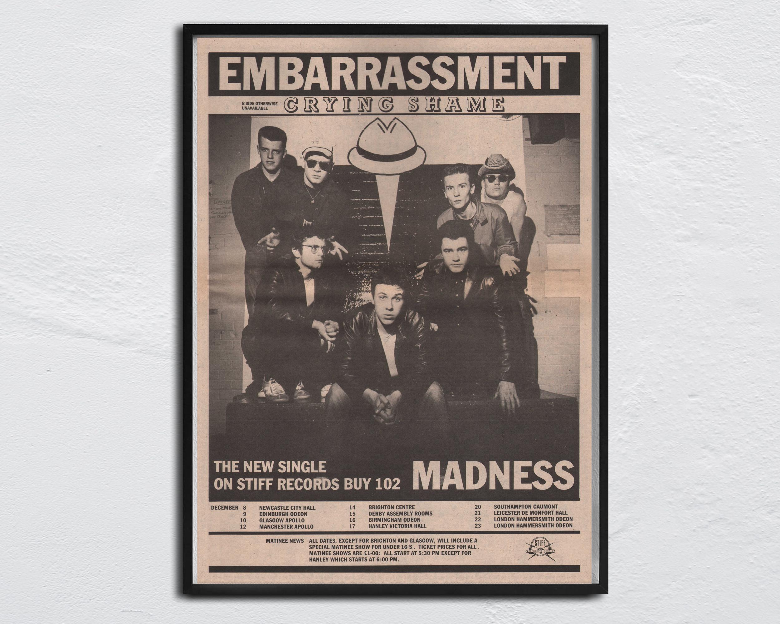 MADNESS - ポスター / 1980年オリジナル NME - 恥ずかしさ / Chas