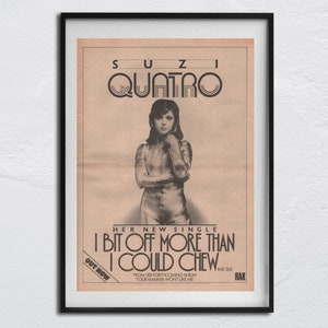1975 Poster SUZI QUATRO / Bachman Turner Overdrive & Thin Lizzy - Vorderseite/Rückseite - Original NME - Len Tuckey, Ra. Bachman, Ro. Bachmann
